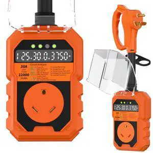 22000J RV Surge Protector 30 Amp with Auto Shutoff & Reset, LED Display Real-Time Circuit Analyzer for Camper Travel Trailers, RV Adapter Plug with Waterproof Cover 22000J RV Surge Protector 30 Amp with Auto Shutoff & Reset, LED Display Real-Time Circuit Analyzer for Camper Travel Trailers, RV Adapter Plug with Waterproof Cover