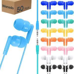 50 Pack Bulk Kids Earbuds for School Classroom Library, Student Wired Earphones with 3.5 mm Jack Multi Colored Earphones for Computer Chromebook Laptop PC (HY01,50 Mixed) 50 Pack Bulk Kids Earbuds for School Classroom Library, Student Wired Earphones with 3.5 mm Jack Multi Colored Earphones for Computer Chromebook Laptop PC (HY01,50 Mixed)