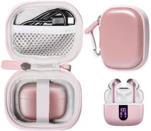 Case for TAGRY X08 Bluetooth Headphones True Wireless Earbuds 60H, mesh Pocket for Charge Cable (Rose Gold) Case for TAGRY X08 Bluetooth Headphones True Wireless Earbuds 60H, mesh Pocket for Charge Cable (Rose Gold)