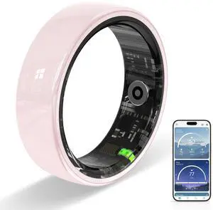 Ceramic Smart Ring for Women, Pink Fitness & Sleep Tracker, #7 | 24/7 Health Tracking with Heart Rate, Blood Oxygen, HRV & Sleep Monitoring. Ceramic Design, 5ATM Waterproof, No Subscription Ceramic Smart Ring for Women, Pink Fitness & Sleep Tracker, #7 | 24/7 Health Tracking with Heart Rate, Blood Oxygen, HRV & Sleep Monitoring. Ceramic Design, 5ATM Waterproof, No Subscription