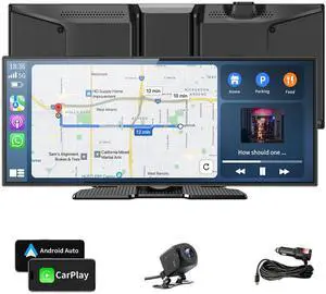 11.5" Largest Wireless Carplay Screen for Car, Portable Apple Carplay & Android Auto Touch Screen,1080p Backup Camera/Mirror Link/Voice Control/GPS/Bluetooth 11.5" Largest Wireless Carplay Screen for Car, Portable Apple Carplay & Android Auto Touch Screen,1080p Backup Camera/Mirror Link/Voice Control/GPS/Bluetooth