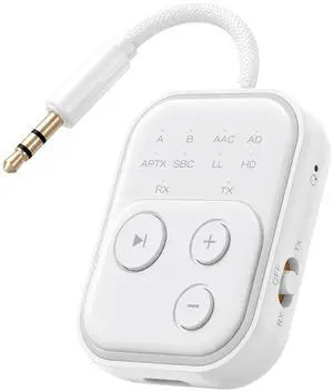 Bluetooth 6.0 Audio Transmitter Receiver, Bluetooth Adapter for TV/Airplane | Dual Link for 2 Headphones, Qualcomm aptX LL, HD, 3.5mm AUX Audio Transmitter for Flight Trave, Gym, Low Latency Bluetooth 6.0 Audio Transmitter Receiver, Bluetooth Adapter for TV/Airplane | Dual Link for 2 Headphones, Qualcomm aptX LL, HD, 3.5mm AUX Audio Transmitter for Flight Trave, Gym, Low Latency
