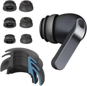 Premium Multi-Flange Eartips for Galaxy Buds4 Pro  Always Fits, Never Slips (Black)