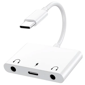 3 in 1 Headphone Adapter for iPad, Headphone Splitter for 2 Headphones | USB C to 3.5mm Jack Audio Adapter with 60W Fast Charging for iPhone 17/16/15 Pro/Max/Plus, iPad, Galaxy S26/S25/S24 3 in 1 Headphone Adapter for iPad, Headphone Splitter for 2 Headphones | USB C to 3.5mm Jack Audio Adapter with 60W Fast Charging for iPhone 17/16/15 Pro/Max/Plus, iPad, Galaxy S26/S25/S24