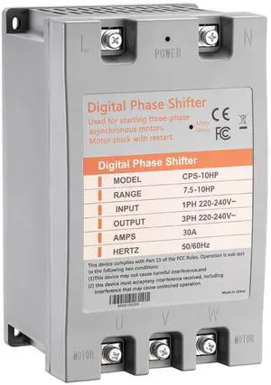 Single Phase to 3 Phase Converter10HP 220V 3 Phase Converter220V-240V Input/Output Digital Phase Shift for 10HP Motor Single Phase to 3 Phase Converter10HP 220V 3 Phase Converter220V-240V Input/Output Digital Phase Shift for 10HP Motor
