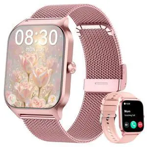 Smart Watch Women Men, 1.85 Reloj Inteligente para mujer hombre, Make/ Answer Call, Health Monitor/Blood Pressure, 110+ Sports Modes, Voice Control, IP68 Waterproof Compatible with Android & iPhone Smart Watch Women Men, 1.85 Reloj Inteligente para mujer hombre, Make/ Answer Call, Health Monitor/Blood Pressure, 110+ Sports Modes, Voice Control, IP68 Waterproof Compatible with Android & iPhone