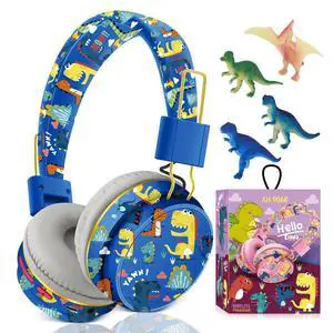 Dinosaur Kids Bluetooth Headphones, 85dB Safe Volume Limit | For kids at school, tablet, travel, or airplane use, enjoy wireless mode, mic, Bluetooth 5.2, fast charging, foldable design Dinosaur Kids Bluetooth Headphones, 85dB Safe Volume Limit | For kids at school, tablet, travel, or airplane use, enjoy wireless mode, mic, Bluetooth 5.2, fast charging, foldable design
