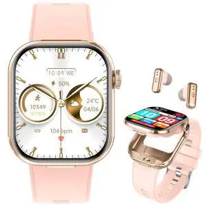 Smart Watch with Earbuds for Women, 2'' HD (Answer/Make Calls) 2 in 1 Smartwatches and Headphones,100+ Sport Modes Fitness Tracker with Heart Rate/Sleep, Compatible iPhone/Samsung/Android Smart Watch with Earbuds for Women, 2'' HD (Answer/Make Calls) 2 in 1 Smartwatches and Headphones,100+ Sport Modes Fitness Tracker with Heart Rate/Sleep, Compatible iPhone/Samsung/Android