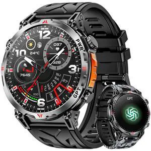 Military Smart Watches for Men with GPS/Compass,GPT Voice Assistant,1.56" AMOLED Screen,Smart Watch for Android and iPhone(Answer/Make Calls), Heart Rate/Sleep,Fitness Tracker Multiple Sports Modes Military Smart Watches for Men with GPS/Compass,GPT Voice Assistant,1.56" AMOLED Screen,Smart Watch for Android and iPhone(Answer/Make Calls), Heart Rate/Sleep,Fitness Tracker Multiple Sports Modes