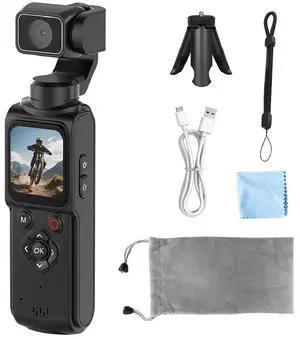 4K Handheld Pocket Camera with Face Tracking Rotating Lens, Vlogging Camera | Gimbal Digital Camcorder with 75MP Photo, 1.72 Touchscreen, 2400mAh Battery for 180 Mins Recording (Black) 4K Handheld Pocket Camera with Face Tracking Rotating Lens, Vlogging Camera | Gimbal Digital Camcorder with 75MP Photo, 1.72 Touchscreen, 2400mAh Battery for 180 Mins Recording (Black)