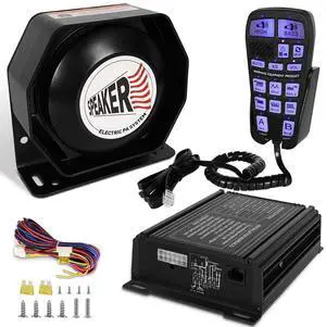 Emergency Siren Speaker 200W Multi-Tones PA System Slim Speaker Sirens with Handheld Controller & Mic Microphone Electronic Alarm Horn Kit for Tow Truck Car Vehicles Pickup UTV ATV POV RV Emergency Siren Speaker 200W Multi-Tones PA System Slim Speaker Sirens with Handheld Controller & Mic Microphone Electronic Alarm Horn Kit for Tow Truck Car Vehicles Pickup UTV ATV POV RV