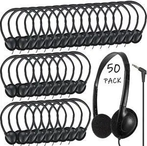 50 Pack Classroom Headphones Bulk for Students School, Wired Class Set Headphones for Kids Children Toddler Boys Girls Teen(Black) 50 Pack Classroom Headphones Bulk for Students School, Wired Class Set Headphones for Kids Children Toddler Boys Girls Teen(Black)