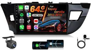 4Core 64G ROM Car Radio Stereo for Toyota Corolla 2014-2016: 5G-WiFi | 10" 1280*800 Touch Screen Head Unit Wireless Carplay Android Auto Bluetooth GPS RDS EQ HiFi FM Mirror Link SWC Backup Camera 4Core 64G ROM Car Radio Stereo for Toyota Corolla 2014-2016: 5G-WiFi | 10" 1280*800 Touch Screen Head Unit Wireless Carplay Android Auto Bluetooth GPS RDS EQ HiFi FM Mirror Link SWC Backup Camera