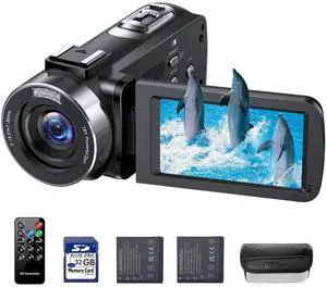 4K Video Camera Camcorder 42MP Vlogging Camera for YouTube with 3 270° Rotation Screen, 18X Digital Zoom Cam Corder, 2 Rechargeable Batteries, 32GB SD Card & Remote Control 4K Video Camera Camcorder 42MP Vlogging Camera for YouTube with 3 270° Rotation Screen, 18X Digital Zoom Cam Corder, 2 Rechargeable Batteries, 32GB SD Card & Remote Control