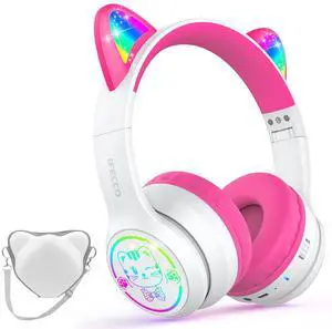 IFECCO Kids Bluetooth Headphones with Case,Cute LED Light Up Cat Ears | Children Girls Wireless Headphones,for School iPad Tablet Gifts,Volume-limiting,with Mic,for 3-14Years IFECCO Kids Bluetooth Headphones with Case,Cute LED Light Up Cat Ears | Children Girls Wireless Headphones,for School iPad Tablet Gifts,Volume-limiting,with Mic,for 3-14Years