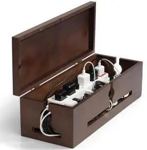 Wooden Cable Management Box Modern Wire Organizer Box & Power Strip Cover for Home or Office | Large Cable Hider for Wires, Chargers & Extension Leads Wooden Cable Management Box Modern Wire Organizer Box & Power Strip Cover for Home or Office | Large Cable Hider for Wires, Chargers & Extension Leads