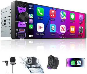 6.5" Single Din Radio Car Stereo with Apple CarPlay & Android Auto | InCell Touchscreen Car Radio,Bluetooth 6.0,Type-C Fast Charging,1080P Backup Camera,GPS,AM&FM,Voice Control,Mirror Link,EQ 6.5" Single Din Radio Car Stereo with Apple CarPlay & Android Auto | InCell Touchscreen Car Radio,Bluetooth 6.0,Type-C Fast Charging,1080P Backup Camera,GPS,AM&FM,Voice Control,Mirror Link,EQ