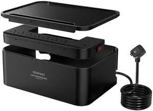 Power Strips with Cable Management Box, Surge Protector, Black | Cord Organizer with 8 Outlets 3 USB Ports Switch Control, 6.6 ft Plug Extension Cord, Charging Station for Dorm, Office, Home Power Strips with Cable Management Box, Surge Protector, Black | Cord Organizer with 8 Outlets 3 USB Ports Switch Control, 6.6 ft Plug Extension Cord, Charging Station for Dorm, Office, Home