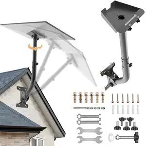 360° Adjustable Starlink Mount for Gen 3& Gen 4/4X with Wide Base | Extendable Pole, Wall & Roof Mounting Kit Compatible with Standard V4/4X Starlink Dish Adapter, Hardware for Concrete/Wood 360° Adjustable Starlink Mount for Gen 3& Gen 4/4X with Wide Base | Extendable Pole, Wall & Roof Mounting Kit Compatible with Standard V4/4X Starlink Dish Adapter, Hardware for Concrete/Wood