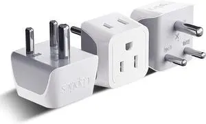 US to India Plug Adapter works in Nepal, Maldives, Pakistan, India Power Adapter, Dual USA Input, Grounded Travel Adapter for Indian plug, Perfect for Phones, Laptop Chargers, 3 Pack (CT-10) US to India Plug Adapter works in Nepal, Maldives, Pakistan, India Power Adapter, Dual USA Input, Grounded Travel Adapter for Indian plug, Perfect for Phones, Laptop Chargers, 3 Pack (CT-10)