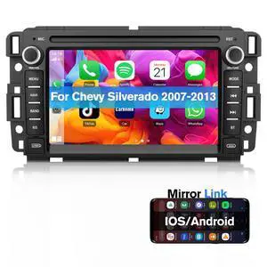 Android Car Stereo for Chevy Silverado GMC Sierra Yukon 2007-2013 | Touch Screen Silverado 1500 Radio Replacement with GPS Navigation CarPlay Android Auto Multimedia Video Player - 2GB+64GB Android Car Stereo for Chevy Silverado GMC Sierra Yukon 2007-2013 | Touch Screen Silverado 1500 Radio Replacement with GPS Navigation CarPlay Android Auto Multimedia Video Player - 2GB+64GB