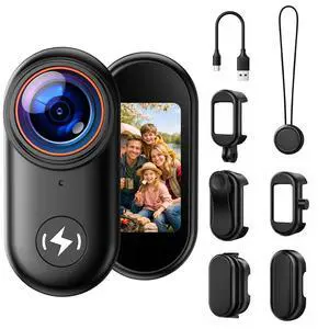 4K Mini Body Camera with 64GB Card, Thumb Action Camera Magnetic Mount 1.47" Screen, Wearable POV Camera for TikTok YouTube Vlogging Motorcycle Security 4K Mini Body Camera with 64GB Card, Thumb Action Camera Magnetic Mount 1.47" Screen, Wearable POV Camera for TikTok YouTube Vlogging Motorcycle Security