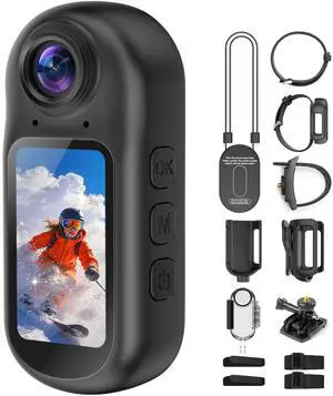 4K Mini Body Camera with Audio and Video Recording, Tiny Magnetic Action Camera with 1.5" Screen, 6Axis EIS, WiFi + Bluetooth, Portable Clip On Wearable POV Camera for Motorcycle Helmet, Sports, Pet 4K Mini Body Camera with Audio and Video Recording, Tiny Magnetic Action Camera with 1.5" Screen, 6Axis EIS, WiFi + Bluetooth, Portable Clip On Wearable POV Camera for Motorcycle Helmet, Sports, Pet