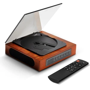 DVP-560 Wooden Retro CD Player for Home, Built-in Dual Speakers, Bluetooth 5.3 Transmitter & Receiver, USB/SD Playback, Remote Control, Rechargeable, Gift for Dads & Music Lovers DVP-560 Wooden Retro CD Player for Home, Built-in Dual Speakers, Bluetooth 5.3 Transmitter & Receiver, USB/SD Playback, Remote Control, Rechargeable, Gift for Dads & Music Lovers
