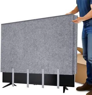 TV Moving Dust Cover 65 Inch, Anti-Scratch Felt for 60"-65" Flat Screen TV | 58.5"L × 35"H Television Protection, Bottom Strap Fastening, Dustproof, for Home Renovation, Pet Scratch Or Other Furniture TV Moving Dust Cover 65 Inch, Anti-Scratch Felt for 60"-65" Flat Screen TV | 58.5"L × 35"H Television Protection, Bottom Strap Fastening, Dustproof, for Home Renovation, Pet Scratch Or Other Furniture