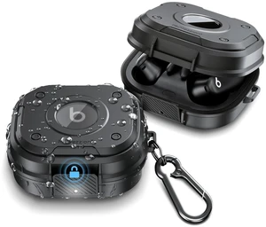 for Beats Powerbeats Pro 2 Case Cover with Lock, Heavy Duty Full Coverage Hard Shell Protector, Secure Locking Latch, IPX5 Water-resistant, Jet Black (Not for the Powerbeats Pro 1) for Beats Powerbeats Pro 2 Case Cover with Lock, Heavy Duty Full Coverage Hard Shell Protector, Secure Locking Latch, IPX5 Water-resistant, Jet Black (Not for the Powerbeats Pro 1)