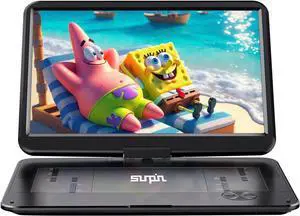 Portable DVD Player for Car, 15.6" HD Swivel Screen, 5-Hour Battery | Flexible viewing for road trips and home use, featuring dual headphone jacks, USB/SD playback, TV sync, resume playback Portable DVD Player for Car, 15.6" HD Swivel Screen, 5-Hour Battery | Flexible viewing for road trips and home use, featuring dual headphone jacks, USB/SD playback, TV sync, resume playback
