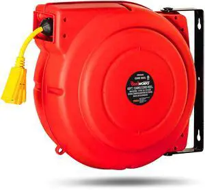 Extension Cord Reel Retractable 12AWG x 65' Foot | 3C/SJT Heavy Duty Commercial Cable Triple Tap Connector Power 15A 125VAC 1875W Extension Cord Reel Retractable 12AWG x 65' Foot | 3C/SJT Heavy Duty Commercial Cable Triple Tap Connector Power 15A 125VAC 1875W