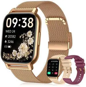 Smart Watch for Women (3 Bands), Fitness Tracker with Bluetooth Calls | IPX8 Waterproof Smartwatch for Android iPhone, 112+ Sport Modes, Heart Rate/Sleep/SpO2 Monitor Smart Watch for Women (3 Bands), Fitness Tracker with Bluetooth Calls | IPX8 Waterproof Smartwatch for Android iPhone, 112+ Sport Modes, Heart Rate/Sleep/SpO2 Monitor