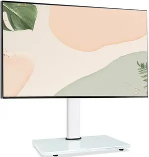 Swivel Universal TV Stand for 32-75 inch TVs with Tilt Down/Up, 8 Levels Height Adjustable Table Top TV Mount Stand with Stable Heavy Duty Tempered Glass Base, MAX VESA 600x400 mm up to 99lbs, White Swivel Universal TV Stand for 32-75 inch TVs with Tilt Down/Up, 8 Levels Height Adjustable Table Top TV Mount Stand with Stable Heavy Duty Tempered Glass Base, MAX VESA 600x400 mm up to 99lbs, White