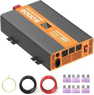 2000W Sump Pump Battery Backup, Uninterruptible Power Source with Pure Sine Wave Inverter & LCD, 10ms Auto Switch & Fast Charging for Power Outage Protection 2000W Sump Pump Battery Backup, Uninterruptible Power Source with Pure Sine Wave Inverter & LCD, 10ms Auto Switch & Fast Charging for Power Outage Protection
