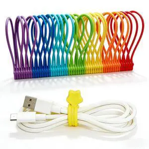 Reusable Silicone Magnetic Cable Ties, 28 Pack 7.48'' Magnetic Twist Ties for Bundling and Organizing, Holding Stuff, USB Charging Cords, Fridge Magnets, or to Play and Decorate(7 Colors) Reusable Silicone Magnetic Cable Ties, 28 Pack 7.48'' Magnetic Twist Ties for Bundling and Organizing, Holding Stuff, USB Charging Cords, Fridge Magnets, or to Play and Decorate(7 Colors)