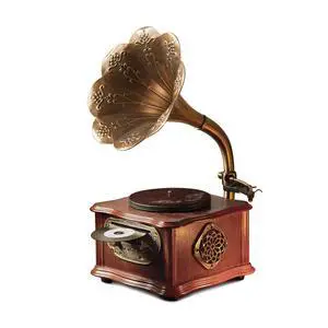 Wooden Phonograph Gramophone Turntable CD Player Stereo System Control 33/45 RPM FM AUX USB Ouput Bluetooth 4.2 Wooden Phonograph Gramophone Turntable CD Player Stereo System Control 33/45 RPM FM AUX USB Ouput Bluetooth 4.2