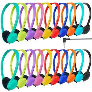 30 Pack Class Set Headphones for Students School Classroom | Headphones Bulk Over The Ear Adjustable with 3.5 mm Jack for Library Online Lesson and Testing Office Gifts (Mixed Colors) 30 Pack Class Set Headphones for Students School Classroom | Headphones Bulk Over The Ear Adjustable with 3.5 mm Jack for Library Online Lesson and Testing Office Gifts (Mixed Colors)