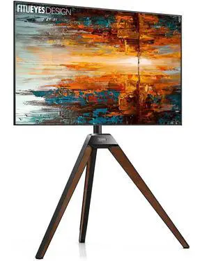 Corner TV Stand for 32-65 Inch TV with Height Adjustable, Walnut | Tripod Easel TV Stand, Modern Floor Mount with Swivel, for Bedroom Living Room, Made of beech wood, Picasso Series Corner TV Stand for 32-65 Inch TV with Height Adjustable, Walnut | Tripod Easel TV Stand, Modern Floor Mount with Swivel, for Bedroom Living Room, Made of beech wood, Picasso Series