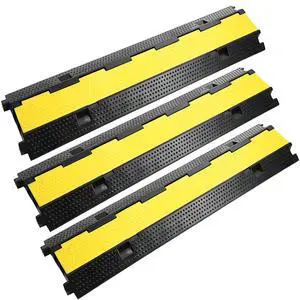 3 Pack Dual Channel Rubber Cable Protector Ramp 2 Channel Traffic Speed Bump 11000lbs Capacity Heavy Duty Driveway Hose Cover Ramp Cord Track Protector Wires Concealer w/Flip-Open Top Cover 3 Pack Dual Channel Rubber Cable Protector Ramp 2 Channel Traffic Speed Bump 11000lbs Capacity Heavy Duty Driveway Hose Cover Ramp Cord Track Protector Wires Concealer w/Flip-Open Top Cover