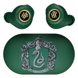 Harry Potter Slytherin Wireless Bluetooth Earbuds with Charging Case, Built-in Mic, 30 Hr Playtime, Officially Licensed | Harry Potter Gifts for Women, Men, Teens, Kids & All Fans of Slytherin Harry Potter Slytherin Wireless Bluetooth Earbuds with Charging Case, Built-in Mic, 30 Hr Playtime, Officially Licensed | Harry Potter Gifts for Women, Men, Teens, Kids & All Fans of Slytherin