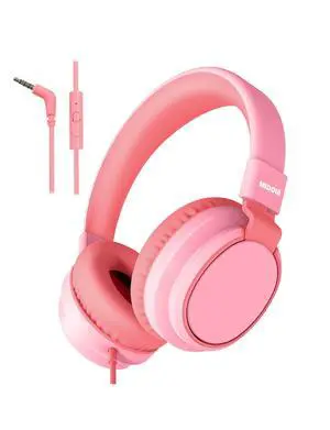Wired Kids Headphones for School with Cord Mic,Safe Volume Limit 85/94dB | Adjustable Headband Foldable Over-Ear Lightweight for Toddler Girls Boys Travel/Tablet/iPad,HD Stereo Sound,3.5mm,Pink Wired Kids Headphones for School with Cord Mic,Safe Volume Limit 85/94dB | Adjustable Headband Foldable Over-Ear Lightweight for Toddler Girls Boys Travel/Tablet/iPad,HD Stereo Sound,3.5mm,Pink