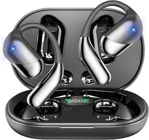 Open Ear Bone Conduction Headphones,Over Ear Earbuds with Ergonomic Earhook,Bluetooth Headphones 5.4 with Smart Digital Display,60H Playtime,IPX7 Waterproof,Touch Control Operate Running Fit Cycling Open Ear Bone Conduction Headphones,Over Ear Earbuds with Ergonomic Earhook,Bluetooth Headphones 5.4 with Smart Digital Display,60H Playtime,IPX7 Waterproof,Touch Control Operate Running Fit Cycling