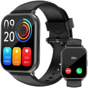 Smart Watches for Women Men (Answer/Make Call, 2 Bands), 1.8", Black | Smartwatch for iPhone/Android Phone, Fitness Tracker Heart Rate/Sleep Monitor, Step Calories Counter Digital Watch Waterproof Smart Watches for Women Men (Answer/Make Call, 2 Bands), 1.8", Black | Smartwatch for iPhone/Android Phone, Fitness Tracker Heart Rate/Sleep Monitor, Step Calories Counter Digital Watch Waterproof