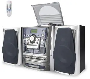 Bluetooth Vinyl Stereo Record Player, 3-Speed Stereo Turntable CD Player Music System with Dual Cassette Deck, Digital Alarm Clock FM Radio Coded CD Tape with Remote Control Bluetooth Vinyl Stereo Record Player, 3-Speed Stereo Turntable CD Player Music System with Dual Cassette Deck, Digital Alarm Clock FM Radio Coded CD Tape with Remote Control