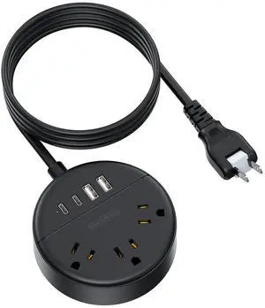 2 Prong Power Strip, 1875W 2 Prong to 3 Prong Outlet Adapter, 2 Prong Extension Cord 5 ft, Rotating Plug, Wall Mount, 3 Outlet 2 USB A+2 USB C, Two Power Strip for Travel, Older House, Dorm 2 Prong Power Strip, 1875W 2 Prong to 3 Prong Outlet Adapter, 2 Prong Extension Cord 5 ft, Rotating Plug, Wall Mount, 3 Outlet 2 USB A+2 USB C, Two Power Strip for Travel, Older House, Dorm