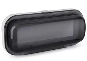 Water Resistant Marine Stereo Cover - Smoke Colored Heavy Duty Boat Radio Protector Shield with Flip-up Door & Spring Loaded Release - Mounting Gasket Included - PLMRCW1 Water Resistant Marine Stereo Cover - Smoke Colored Heavy Duty Boat Radio Protector Shield with Flip-up Door & Spring Loaded Release - Mounting Gasket Included - PLMRCW1