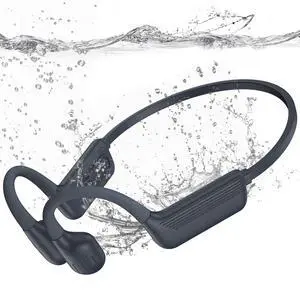 Liquid Silicone Swimming Headphones-Bone Conduction Headphones, IP68 Waterproof Underwater Earphones, LiteSurge Bluetooth Soft/Skin Open Ear Swim Earbuds with 32 GB MP3 Memory for Sport-Dark Gray Liquid Silicone Swimming Headphones-Bone Conduction Headphones, IP68 Waterproof Underwater Earphones, LiteSurge Bluetooth Soft/Skin Open Ear Swim Earbuds with 32 GB MP3 Memory for Sport-Dark Gray