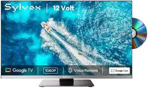 12 Volt TV, 22" Smart Television with DVD Player Built in, 1080P Google OS ATSC NTSC WiFi Bluetooth HDMI USB, AC/DC Powered, 12V TV for RV Camper Boat Coastal Home (Marine Series) 12 Volt TV, 22" Smart Television with DVD Player Built in, 1080P Google OS ATSC NTSC WiFi Bluetooth HDMI USB, AC/DC Powered, 12V TV for RV Camper Boat Coastal Home (Marine Series)