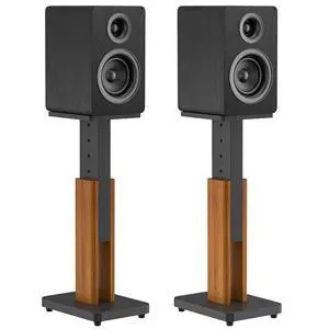 Height Adjustable Speaker Stands Pair with Most Satellite, Studio, Bookshelf Speakers - Wood Grain Floor Speaker Stands for Klipsch, Edifier, JBL Bookshelf Speaker Stands Holds 50Lbs with Cable Clips Height Adjustable Speaker Stands Pair with Most Satellite, Studio, Bookshelf Speakers - Wood Grain Floor Speaker Stands for Klipsch, Edifier, JBL Bookshelf Speaker Stands Holds 50Lbs with Cable Clips